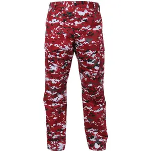 Red Digital Camouflage Military BDU Cargo Bottoms Fatigue Trouser Pants