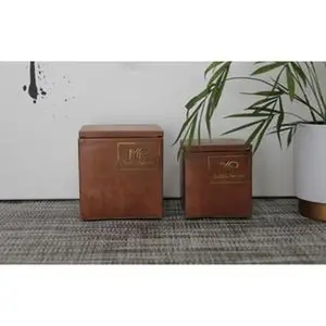 Terra Cotta Square Concrete Candle - All Natural, Wood Wick, Clean and long lasting burn