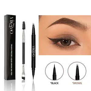Eyebrow Pen - Eyebrow Pencil with Micro 2-Fork Tip,A multi-use,Eyeliner,Long-Lasting Eye Brow Pencils for Women,  Smudge-proof, Black,Fills Brows Makeup