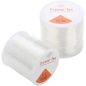 2 Roll 100m Clear Elastic Beading Threads,Stretchy Bead Cord String Stretchy  Bracelet String for Bracelet,Beading,  Making (0.8 & 1mm)