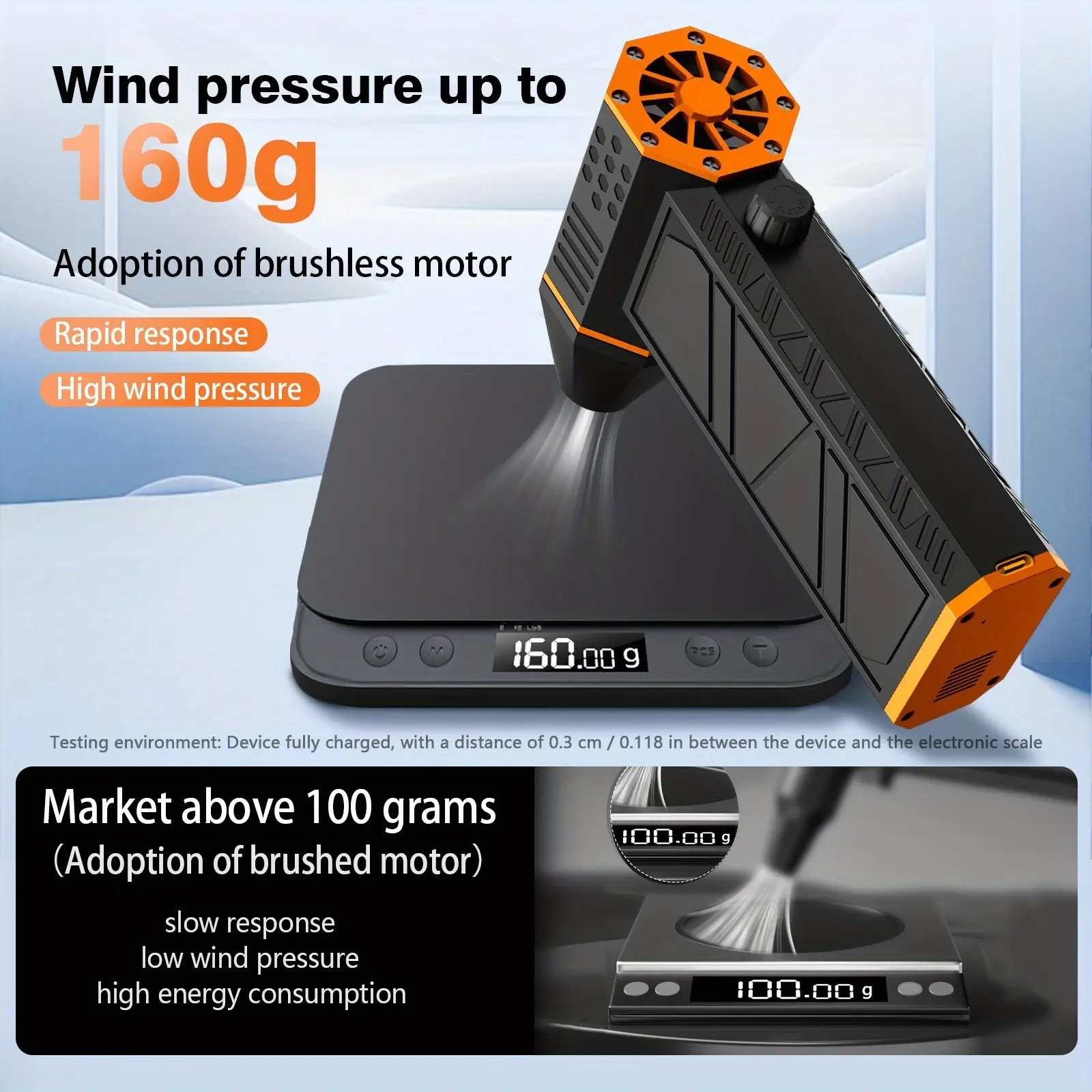 Compressed Air Dust Collector. High-power Violent Fan, Wireless Rechargeable Air Blower With 130, 000 Rpm, High-speed Turbine Fan, 3 Speed Settings - 100, 000/110, 000/130, 000 Rpm. Handheld Hair Dryer, Suitable For Computer Keyboards, Cars, Homes.