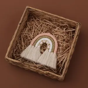 Chic Tassel Macrame Keyrings Weaving Rainbow Keychain for Daily Going out Trips