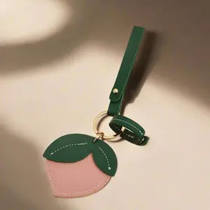 Peach Leather Bag Charm