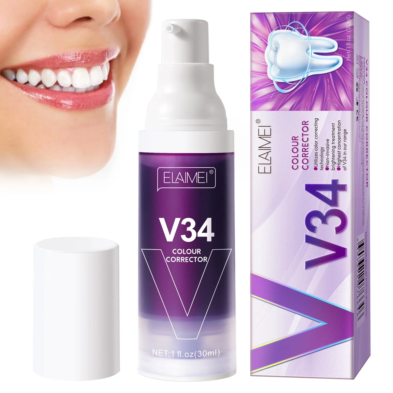 Elaimei Toothpaste, Optical Whitening, Gentle Cleaning Formula, Deep Clean Foam, Fresh Mint Taste, Daily Use, Oral Care