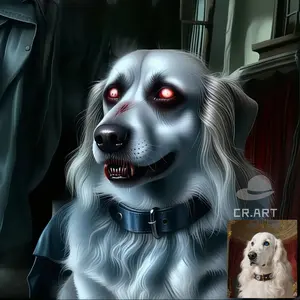 Pet dark image Gothic style high-definition frame customization, upload photos to customize frame paintings, create based on your pictures - perfect for giving gifts, large wall decoration, and for home and office decoration
