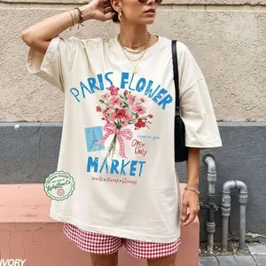 Flower Shirt, Flower Market Shirt, Spring Tee, Paris Flower Market Tshirt, Travel Shirt, Vacation Graphic Tee, Floral Shirt
