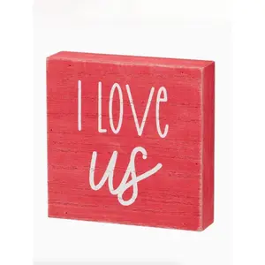 I Love Us Wood Shelf Sitter