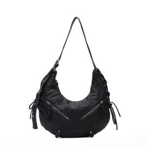 Lvanka's Women's Large Faux Leather Multipocket Hobo Satchel - Adjustable Strap Lightweight Fashionable Shoulder Bag, Everyday Tote, Stylish Accessories, trendy Crossbody Option, Lightweight Shoulder Bag,summervibes
