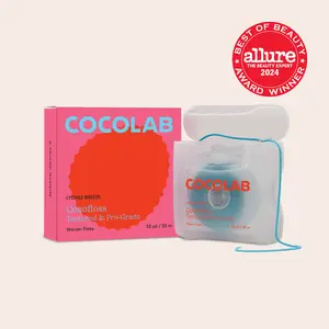 COCOLAB Lychee Breeze Dental Floss - Award-Winning, 500+ Woven Waxed Fibers, Coated in Coconut Oil for Freshness & Plaque Removal - 33 Yd, 2-Month Supply