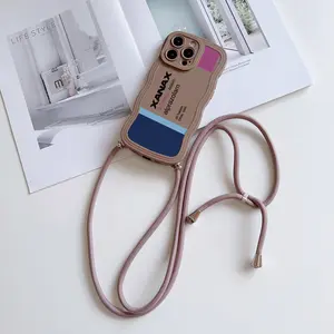 Convenient Lanyard Phone Case with Adjustable Strap and Crossbody Shoulder Strap, Fashion Xanax Design, Tpu Anti-Drop Protection