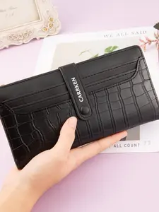 Women's Long Stylish Wallet Crocodile Pattern, Multi-Card Slots, Convenient Card Cash Holder, Suitable for Daily Use, All Seasons