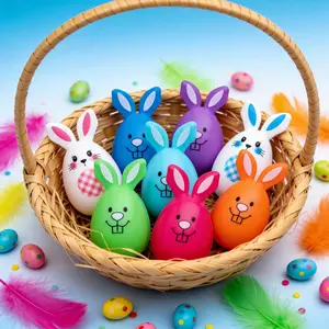 Handmade Easter Egg Set – Adorable Bunny-Shaped Decorative Imitation Eggs for Easter Egg Decoration, Spring Table Centerpieces, Holiday Crafts & Home Styling