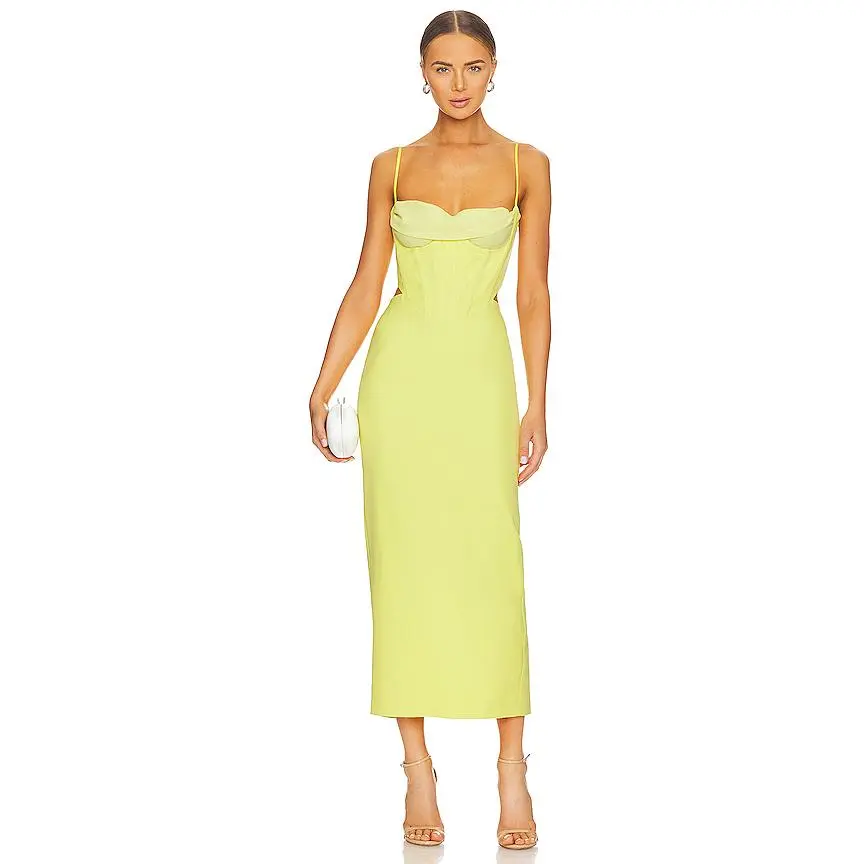 Bardot Martini Midi Dress in Limoncello