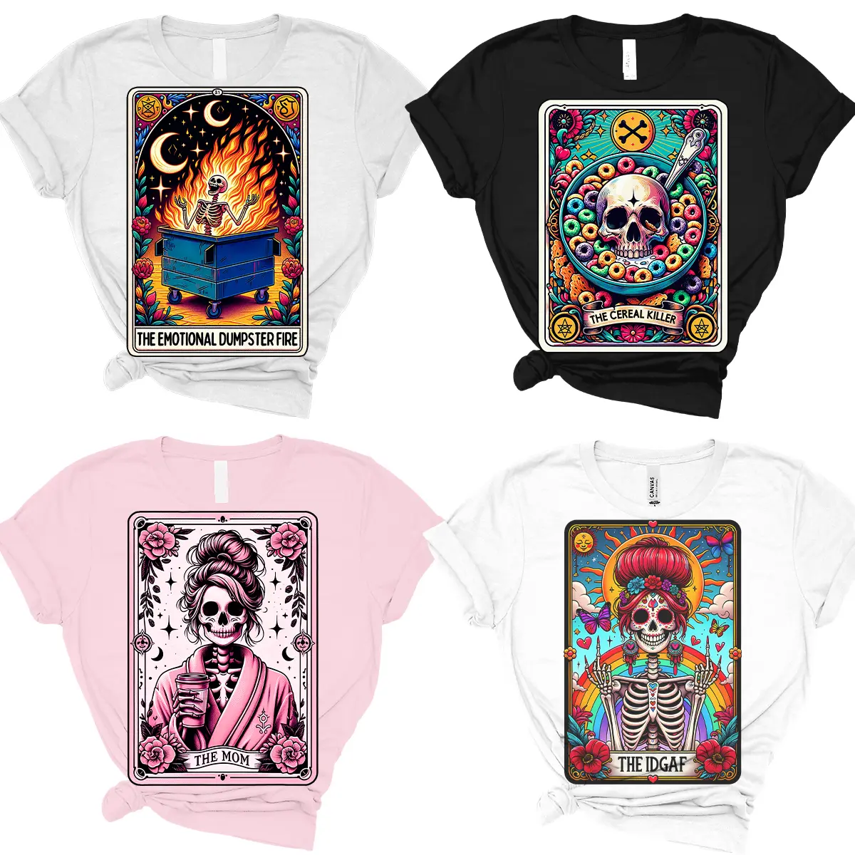 Tarot Card T-Shirts - Print is Sublimation, Unisex T-Shirt, Funny Tee, Funny Apparel, Gift Idea, Relaxed Fit, Comfortable Shirt Menswear Vintage
