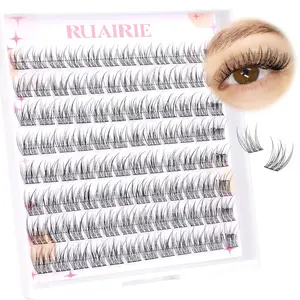 Lash Extension Kit Wispy Lash Clusters Kit Natural Eyelash Extension Kit 9-11MM CD Curl Eyelash Clusters Kit Short Cluster Lashes Kit DIY Individual Lashes Kit with Bond and Seal by Ruairie