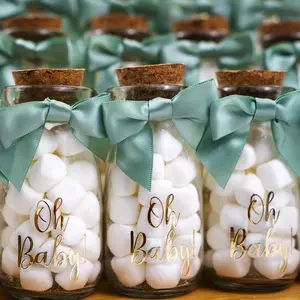Oh Baby Milk Glass Bottles - Vintage Baby Shower Party Favors for Guests