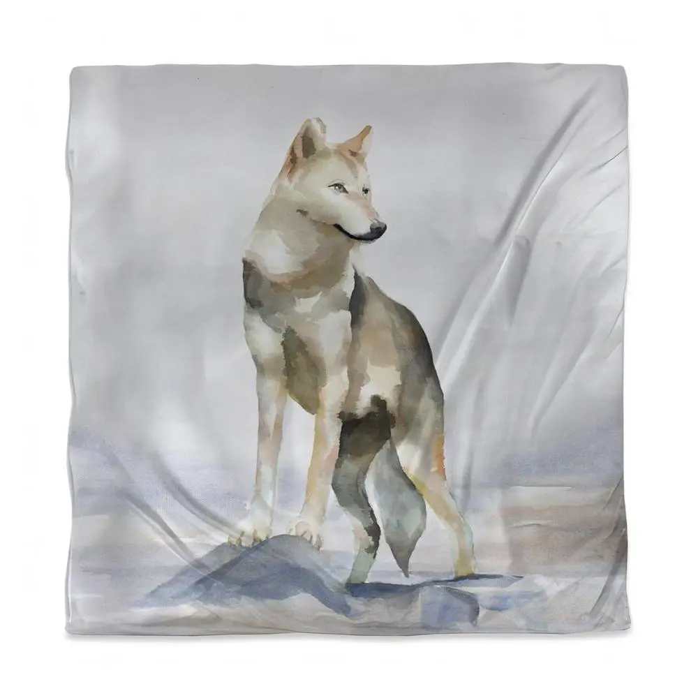Begin Home Decor Queen Size 360-Stand Decorative Duvet Cover - Blue Mountains Wolf Animals Design, Rustic Bed Cover, Microfiber Face Home Interior Bedding & Bedroom Linen Essential, 3817-SWCQ-AN403, Bed Covers