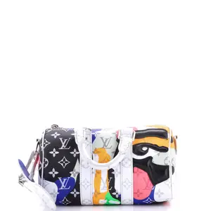 Pre-owned Louis Vuitton material Messenger Bags Keepall Bandouliere Bag Limited Edition Portrait Monogram Canvas 25 by Rebag