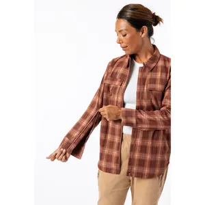 Pale Pink Plaid Adult Full Zip Arm Access Shacket