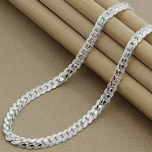925 Silver Chain Necklace for Him & Her Fashion Jewelry  22/24 Inch Gift Idea