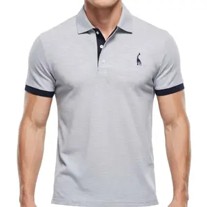 Mens Casual Polo Shirt Short Sleeve Cotton Blend Breathable Summer Golf Shirt Classic Fit Contrast Collar Lightweight Everyday Streetwear Comfortable Fashion Top for Men
