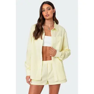 Oversized Pinstripe Button Up Shirt