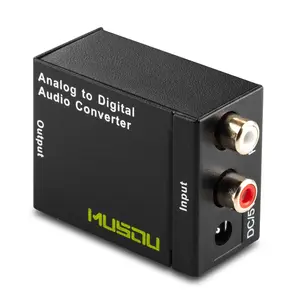 Rca analog to digital optical toslink coaxial audio converter adapter with optical cable