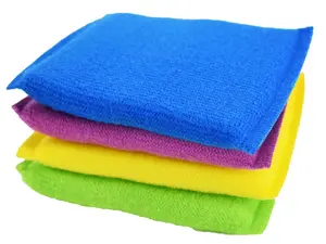 4 Pieces Microfiber sponge souring pads, Mix Colors