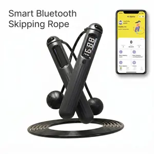 2-In-1 Smart Bluetooth Skipping Rope with Weighted Handles, Cordless Fitness Jump Rope for Men, Women and Kids Exercise Training