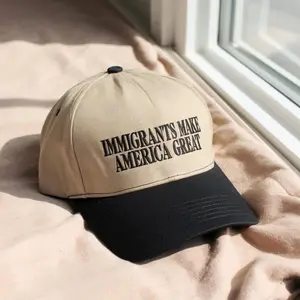[Made-To-Order] Immigrants Make America Great Embroidered Cap, Pro-Immigration Embroidery Hat