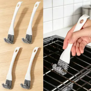 Set of 4 Multi-functional Cleaning Brushes with Handles - Durable, Reusable Plastic Construction; Sturdy and Rigid; No Electricity Required; Suitable for Living Rooms, Bedrooms, Outdoors, Bathrooms, and Kitchens.