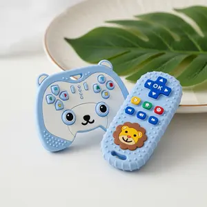 Silicone Teething Toy Set for Babies, Sensory Teether, Lion Pattern Remote Control Design, Teething Relief Set, Perfect Chew Toys for Infants Aged 0-12 Months