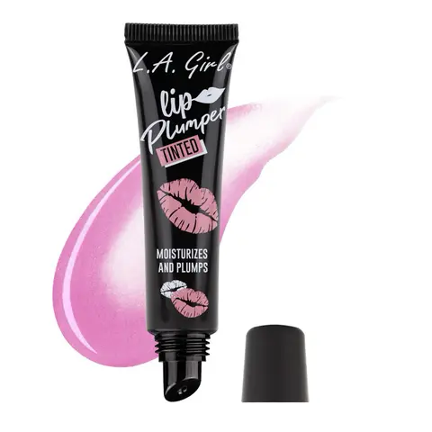 L.A. Girl Voluming Lip Gloss - Hydrating Cinnamon-Infused Plumper, Fuller Tickled Baby Pink Tint, Cruelty-Free Lip Care, Shimmer Finish, Glowing Lazy Girl Makeup