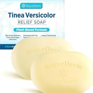 Roycederm Tinea Versicolor Relief Soap: Tea Tree Oil & Sulfur Cleansing Bar, Soothes Irritation, Hydrates & Supports Skin Health