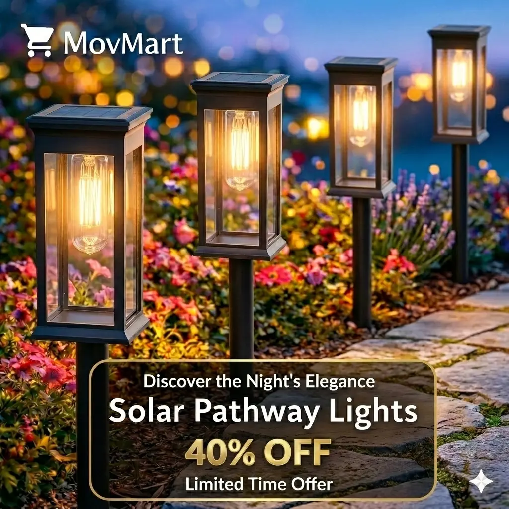 8-Pack Solar Pathway Lights Outdoor, IP65 Waterproof, Auto On/Off, Eco-Friendly 40% Off Elegant Garden Decor Lights, Battery-Free Solar-Powered for Yard, Walkway, Landscape (Home Improvement Outdoor Lighting)
