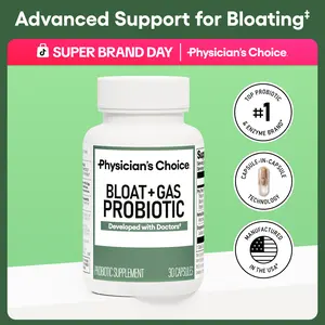 Physician's Choice Bloat & Gas Probiotic with Lactase, Enzymes, Prebiotics, Postbiotics & Herbs for Daily Proactive Digestion Support