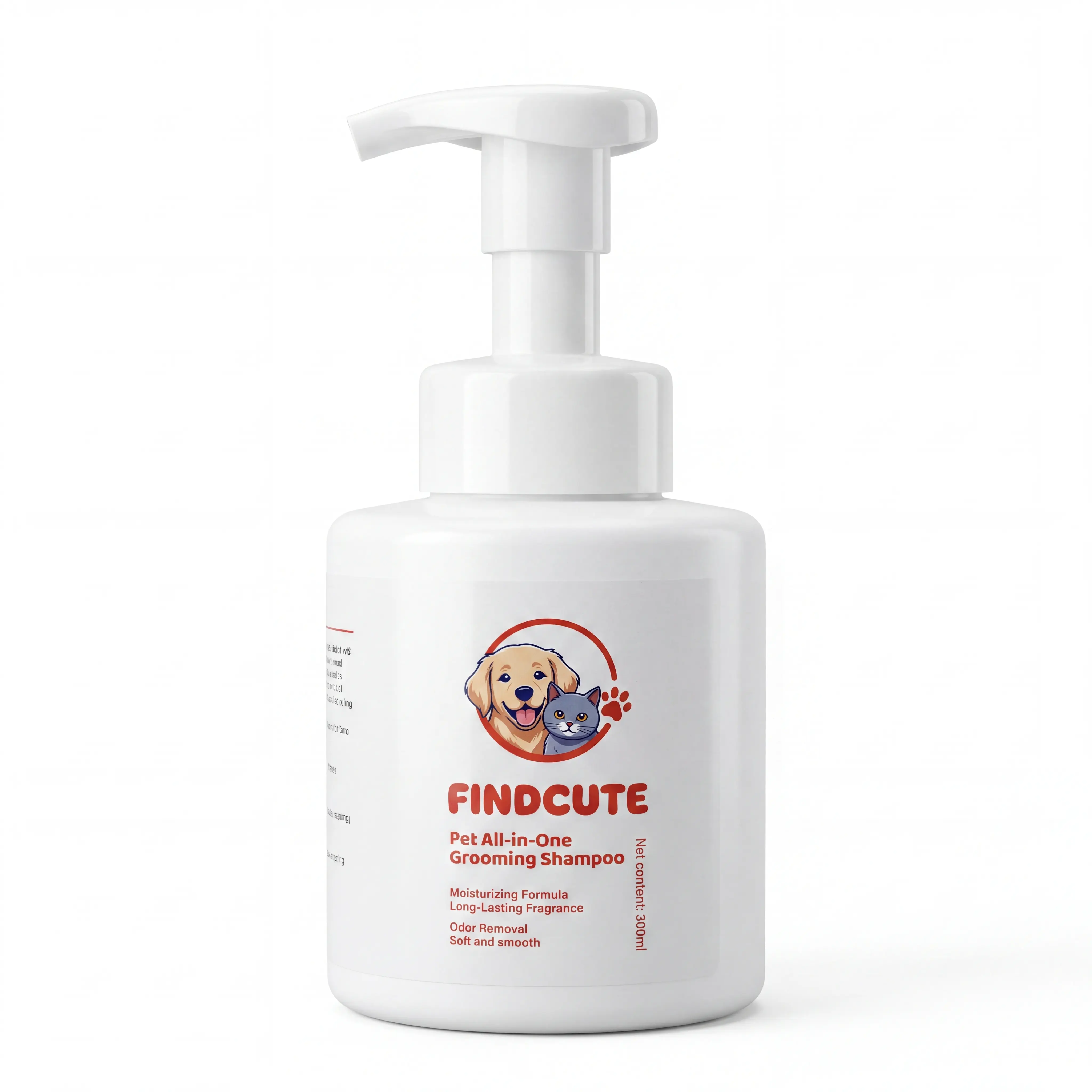 FINDCUTE All-in-1 Pet Grooming Shampoo -10oz- Pet Grooming Products for Dogs & Cats, Odor Removal, Dirt Cleaning, Itch Relief, Tangled Hair Softening, Moisturizes Coat, Long-Lasting Fresh Scent