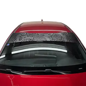 Paisley Design Windshield Banner - High Quality Die Cut Vinyl - 63” by 13” - Fits Almost Any Vehicle