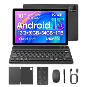 Festive Surprise Gift! 10 Inch Android 15 Tablet PC, 3+9 Gb RAM, 64GB Storage, Supports 1tb Expansion, Quad-Core Chip, 6000mah Battery