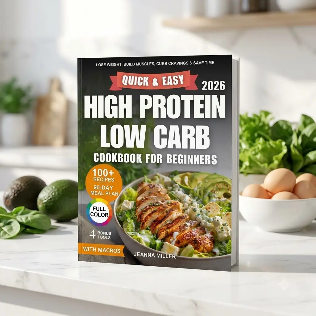 High Protein Low Carb Cookbook for Beginners – 100+ Easy & Delicious Recipes, 90-Day Meal Plan, Simple Meal Prep Ideas, Quick High-Protein Low-Carb Breakfasts, Lunches & Dinners for Busy Lifestyles