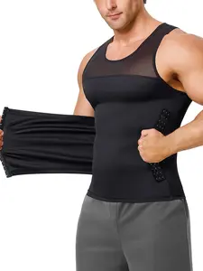 Men's Shapewear Top Vest Waist Trainer, U-Neck Design, Invisible Fit, Comfortable Inner Wear, Memory Steel Bones, Breathable Mesh, Casual All Season