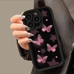 Butterfly Pattern Phone Case, Full Covered Camera Protect Decorative Phone Protective Cover, Phone Cover Compatible with iPhone 8 11 12 13 14 15 Plus 15 Pro Max XS Max, Boyfriend Gift