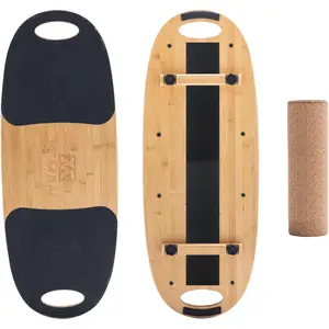 Board Surf Trainer with Adjustable Stoppers - 3 Different Distance Options   Board for Surfing, Snowboarding, Skiing, Skateboarding, Yoga