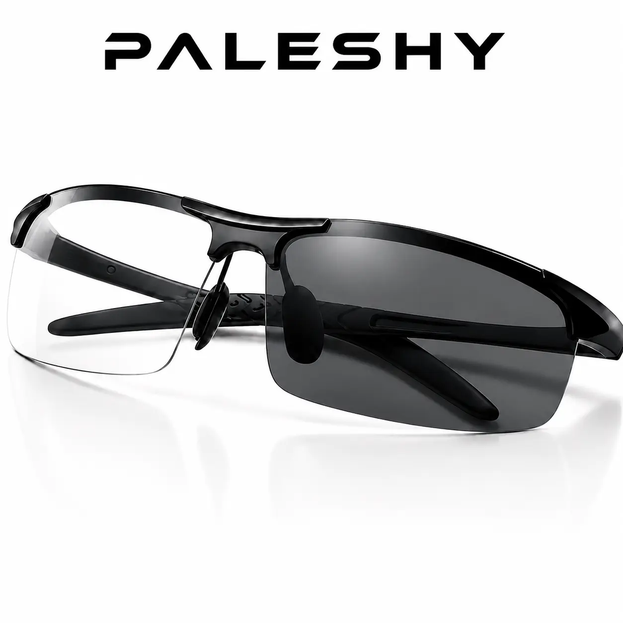 HD Polarized Photochromic Sunglasses UV400 Protection, Unisex 2026 Summer Retro Oversized Square Aviator Frame, Lightweight Metal with Nose Pads, Men Women Fashion - Driving Fishing Golf Beach Running Climbing Day Night Glasses