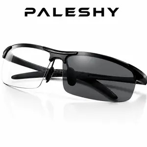 HD Polarized Photochromic Sunglasses UV400 Protection, Unisex 2026 Summer Retro Oversized Square Aviator Frame, Lightweight Metal with Nose Pads, Men Women Fashion - Driving Fishing Golf Beach Running Climbing Day Night Glasses