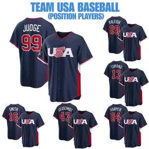 Men's Custom Position Players Team USA Baseball Jersey 2026 World Classic USA Navy Stitched Fan Shirt Premium Polyester Blend Unisex Relaxed Fit