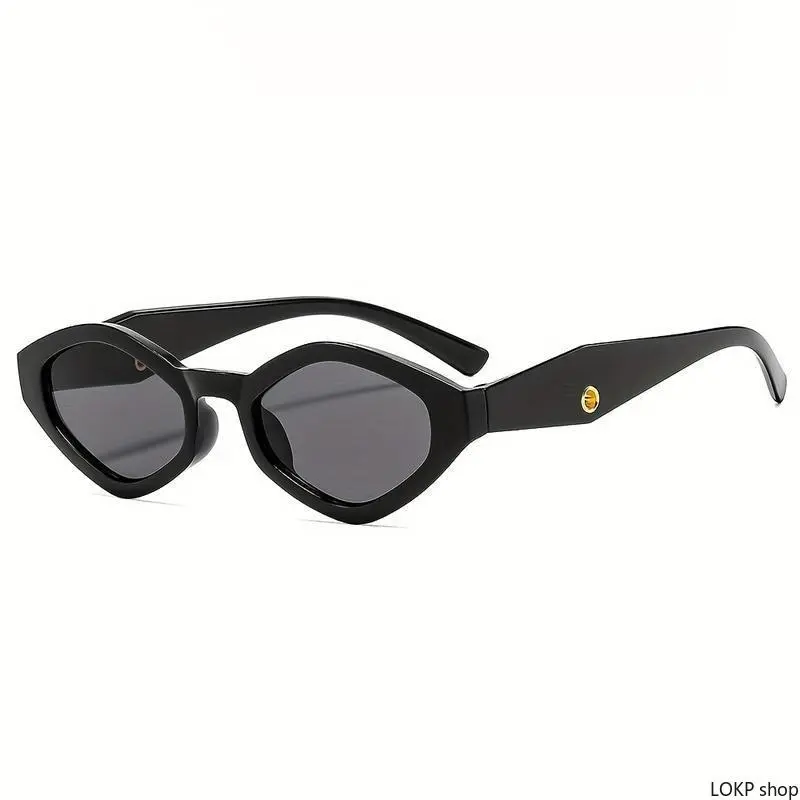 Women's Alternative Style Cat-Eye Sunglasses - Stylish Accessories, UV Protection, Unique Shape Statement Frame Glasses, Matte Irregular Frame, Lightweight Casual Eyewear for Street Photography & Daily Wear, Female