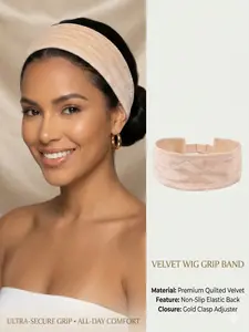 Adjustable Soft Velvet Wig Grip Headband, Premium Quality Non-Slip Hair Band for Wigs & Scarves, Adjustable Fit, Quilted Design for Comfort, Ideal for Daily Use, Versatile Use