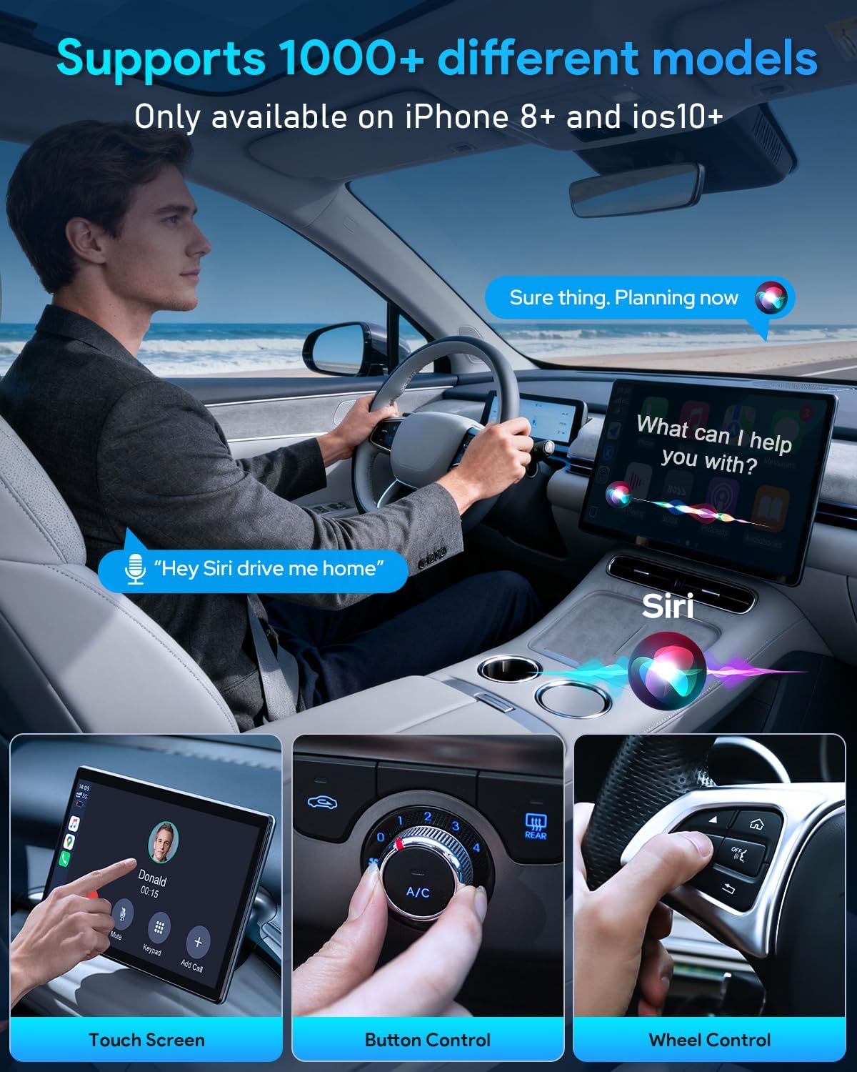 2026 Upgraded 2-in-1 Wireless CarPlay Adapter, Ultra Mini, Fast Auto Connection, Plug and Play for iOS10+ & Android11+