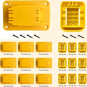 Magnetic Tool and Battery Mounting System, Reusable Drill Organizer with Secure Hold, 10-Piece Tool Holder Set and 10-Piece Battery Holder Set, Yellow, for 20V Power Tool Accessories, No Loose Parts